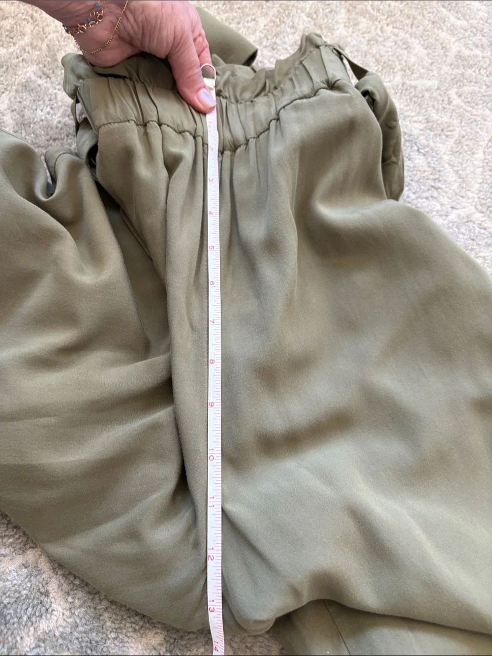 J.Crew Point Sur Olive Green Paperbag Waist Lined Culottes Cropped Pants Sz 6P
